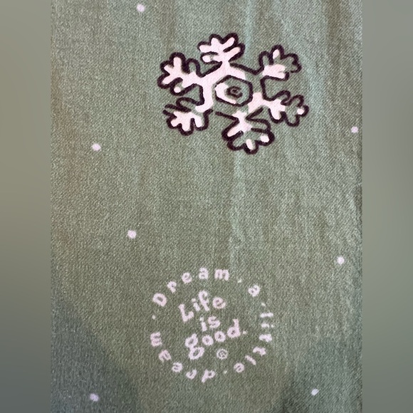 LIFE IS GOOD💚Green, Holiday Snowflake Pattern Pajama Pants - Vintage Pattern - Picture 5 of 7